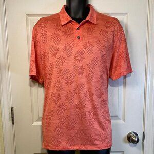 Tommy Bahama Coral Polo with Pineapple Design Men’s Large